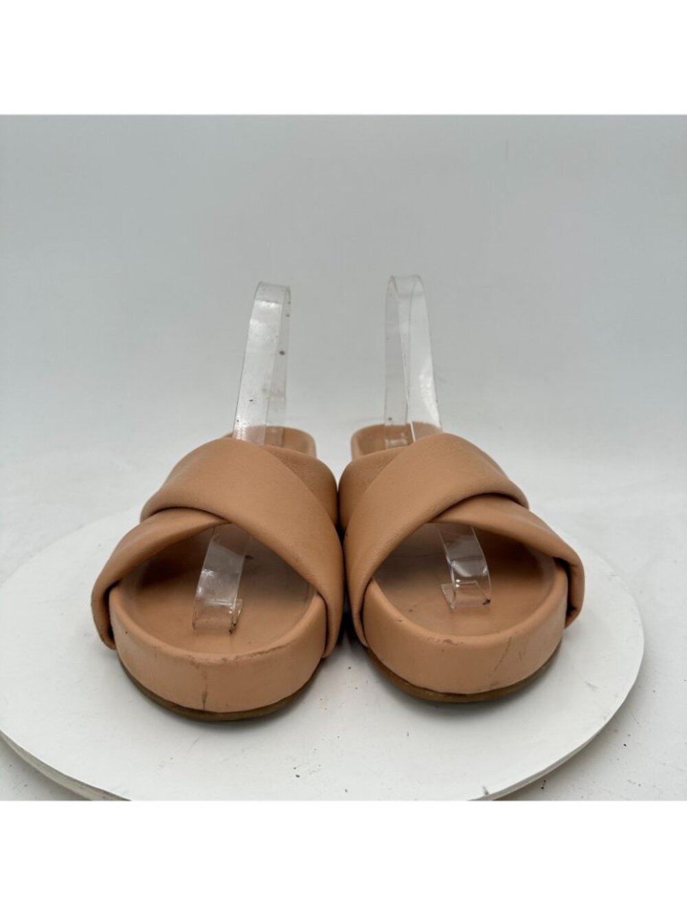 Beek Rhea Women Size 9 Cream Brown Beach Slides Slip On Platform Sandal - Picture 2 of 11